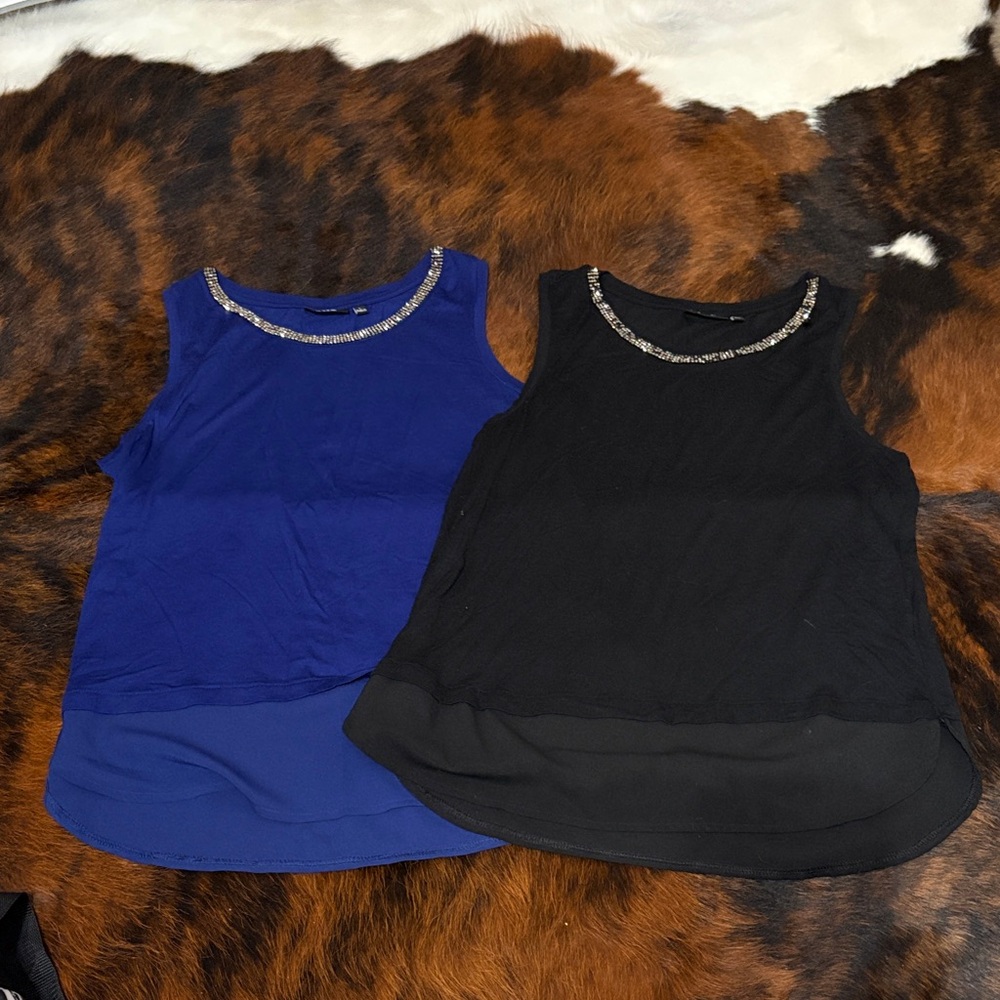 Apt 9 Women's Sleeveless Tops - Blue and Black